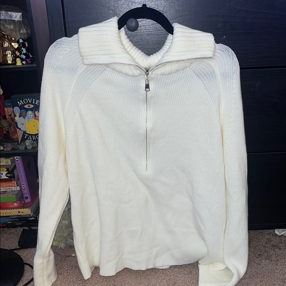 Women's White Turtleneck Sweater
